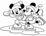 Mickey Coloring Minnie Pages Mouse Skating Disney Friends Ice Daisy Duck Color Print sketch template