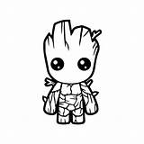 Groot Baby Coloring Pages Drawing Avengers Choose Board 2d sketch template
