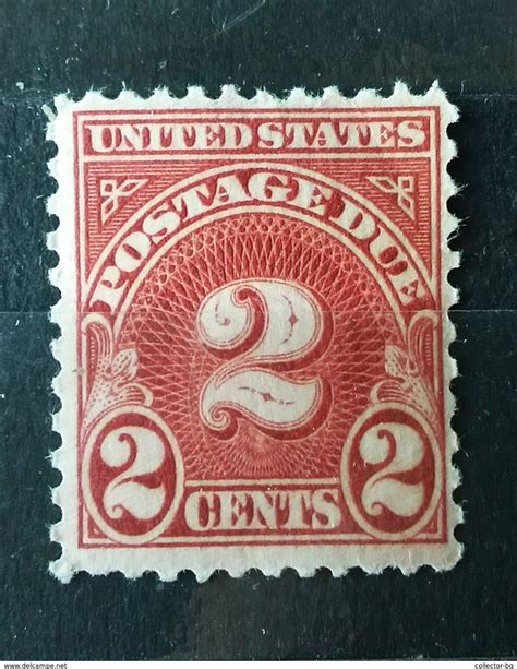 rare   cents red usa vintage postage due unused stamp timbre