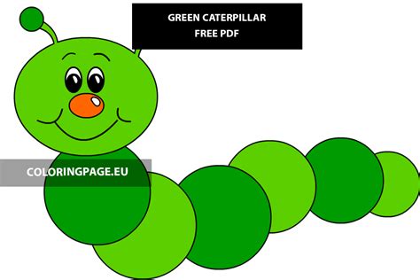 green caterpillar printable coloring page