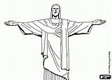 Coloring Pages Brazil Christ Redeemer Rio Choose Board Sheets sketch template