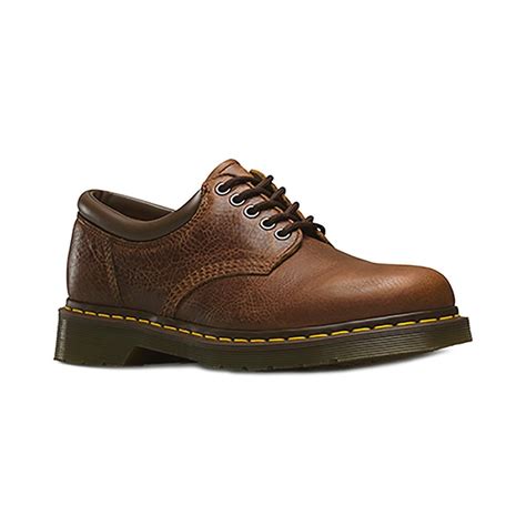 dr martens  unisex  eyelet padded collar shoes  tan brown