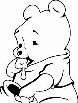 Pooh Winnie Eating Wecoloringpage Clipartmag Poo sketch template