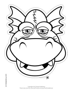 printable grinning dragon color mask togrinning dragon mask