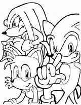 Sonic Tails Knuckles Colorear Dibujos Hedgehog Getcolorings sketch template