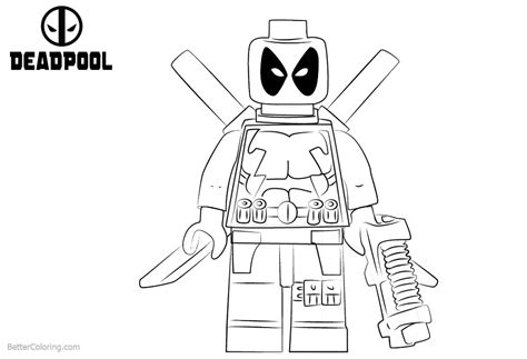 lego deadpool coloring pages  marvel super heros  printable