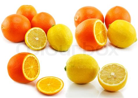 saet af citrusfrugter citron og stock foto colourbox