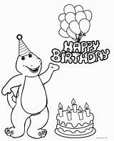Barney Coloring Pages Birthday Printable Kids sketch template
