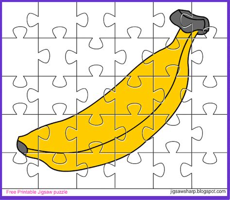 printable jigsaw puzzle game banana jigsaw puzzle
