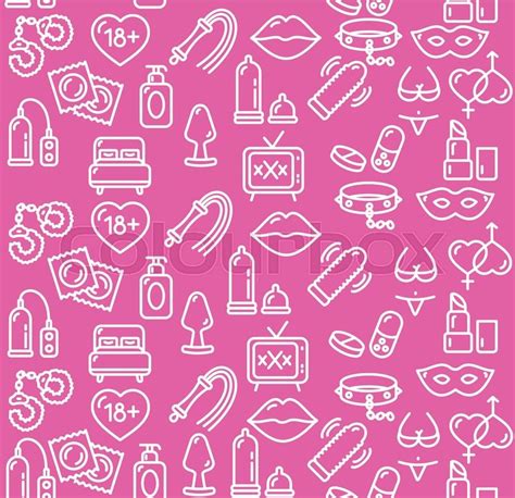 Intim Or Sex Shop Background On Pink Vector Illustration Stock