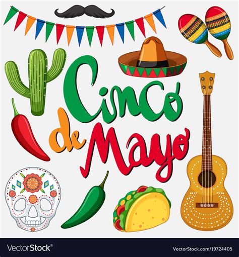 cinco de mayo card template  mexican hat  vector image