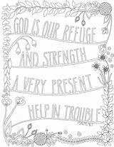 Coloring God Pages Refuge Psalm 46 Bible Verse Sheets Printable Tomiannie Adult Number Doodle Template sketch template