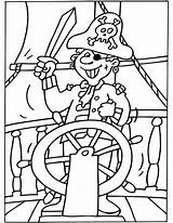 Kleurplaat Piraten Piraat Zwaard Kleurplaten Zwaait Kapitein sketch template