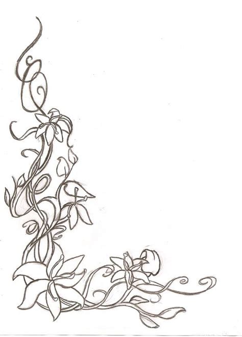 floral corner border sketch  shaunery  deviantart easy flower
