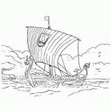 Zee Noormannen Kleurplaten Kleurplaat Viking Schip Vikingen Bezoeken sketch template