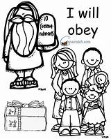 Obey Coloring Lds Will Bible Kids School Gods Sunday Pages Children Word Lesson Preschool Ones Little Behold Crafts Parents Craft sketch template