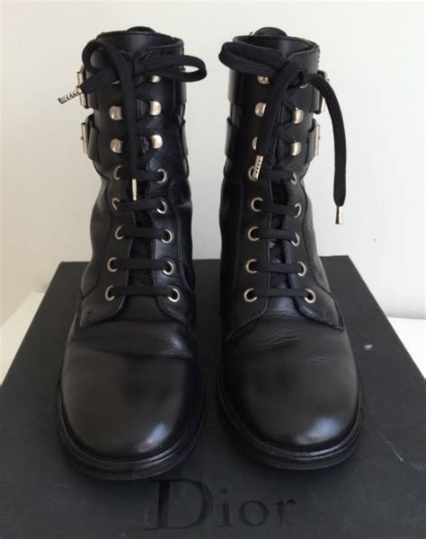 raf simons black leather combat boots grailed