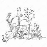 Mushroom Outline Mushrooms Coloring Illustration Hand Various Drawn Stock Vector Fungi Pages Book Edible Depositphotos Drawing Flowers Clip Drawings Ferns sketch template