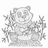 Bamboo Illustrazione Orso Fumetto Bambù Disegnato Piatto Animale sketch template