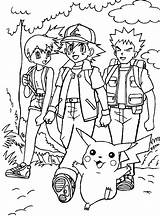 Pokemon Misty Ash Brock Coloring Omalovánky Popular sketch template