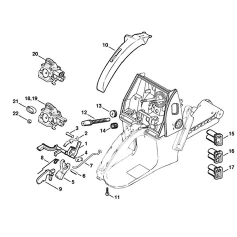 stihl ms  chainsaw ms magnum parts diagram throttle control