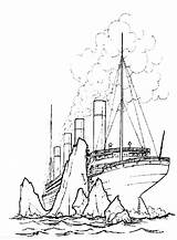 Titanic Coloring Pages Ship Sinking Print Iceberg Cruise Drawing Clipart Movie Printable Crashing Getdrawings Getcolorings Batch Template Giant Designlooter Library sketch template