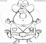 Sheriff Cowboy Coloring Clipart Cartoon Plump Shrugging Thoman Cory Outlined Vector 2021 sketch template