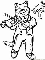 Coloring Cat Pages Printable Nursery Fiddle Drawing Rhymes Kids Hey Clipart Cats Clip Diddle Rhyme Color Violin Colouring Sheets Animal sketch template