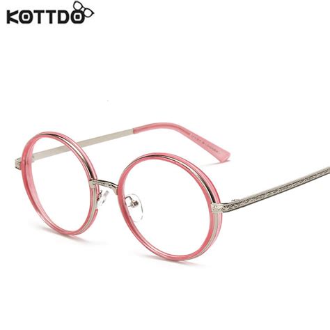 kottdo 2017 vintage round glasses clear fashion gold round frames