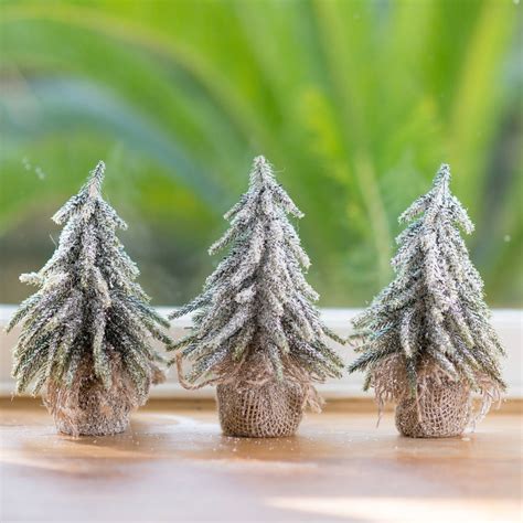 mini artificial frosted nordic christmas tree   flower studio