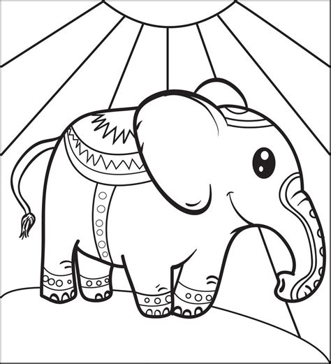 circus elephant coloring page  getcoloringscom  printable
