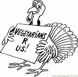 Coloring Turkey Thanksgiving Vegetarian Printable Funny Holidays Colouring Coloringpages101 Country Pdf Vegetarians sketch template