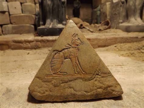 Egyptian Pyramid Sculpture Art Featuring Bast Khonsu