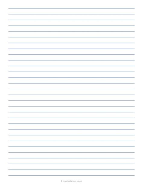 printable wide ruled blue lined paper template