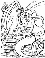 Coloring Pages Mermaid Ariel Little sketch template