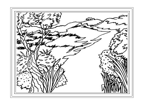landscape coloring pages   printable spring coloring pages