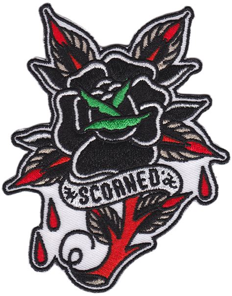 Scorned Tattoo Rose Embroidered Patch By Sourpuss Ep658