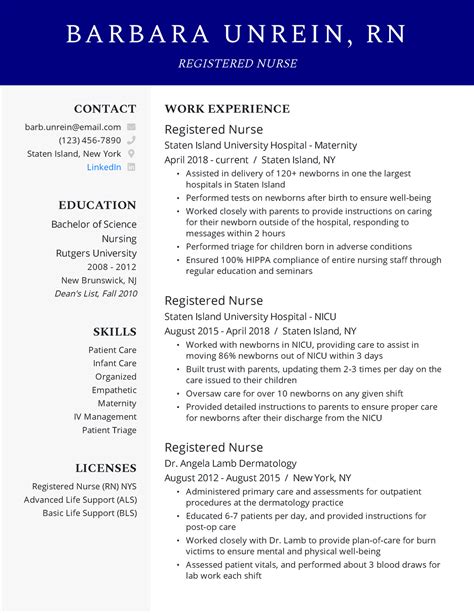nursing resume                 registered