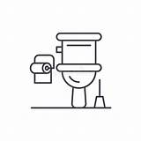 Restroom Lineare Toilet Toilette Ikone Sig Modernes Logokonzept Toiletten Entwurf Zeichen Ikonenkonzept sketch template