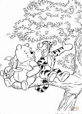 Coloring Tree Pages Winnie Pooh Tigger Printable Drawing sketch template