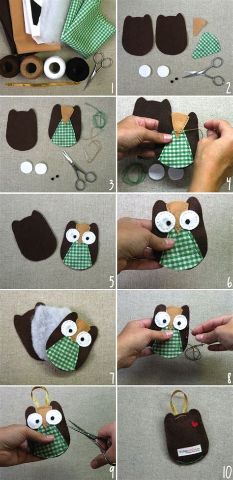 diy cute owl ornament heartmade