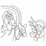 Donkey Jesus Coloring Riding Pages Printable Donkeys sketch template