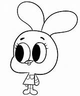Gumball Coloring Anais sketch template