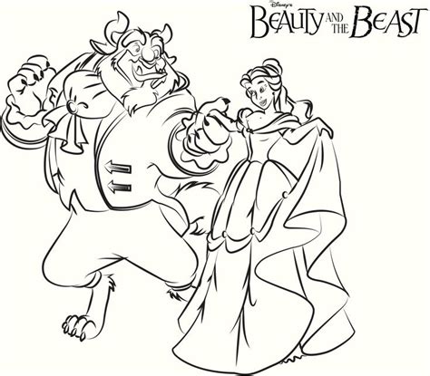 pin   beauty   beast coloring pages