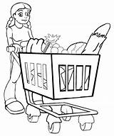 Supermercato Spesa Bambino Alimenti sketch template