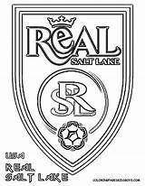 Coloring Pages Soccer Logos Salt Lake Print Color Ball sketch template