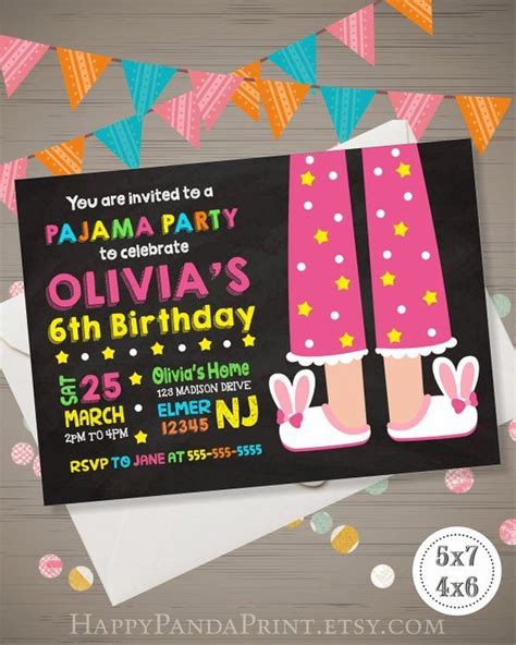 pajama party invitation pajama party birthday invitation pajama party