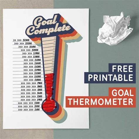 printable goal tracking thermometer  printables