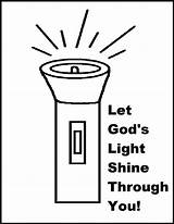 Coloring Light Shine Let Flashlight Clipart God Jesus Through Lamp Pages Clip Print Kids Church Bible Sunday School Word Letting sketch template