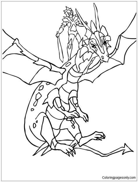 knight  dragon coloring page  printable coloring pages